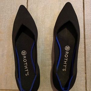Rothy’s “The Point” Black Solid Pointed Flats Sz 9